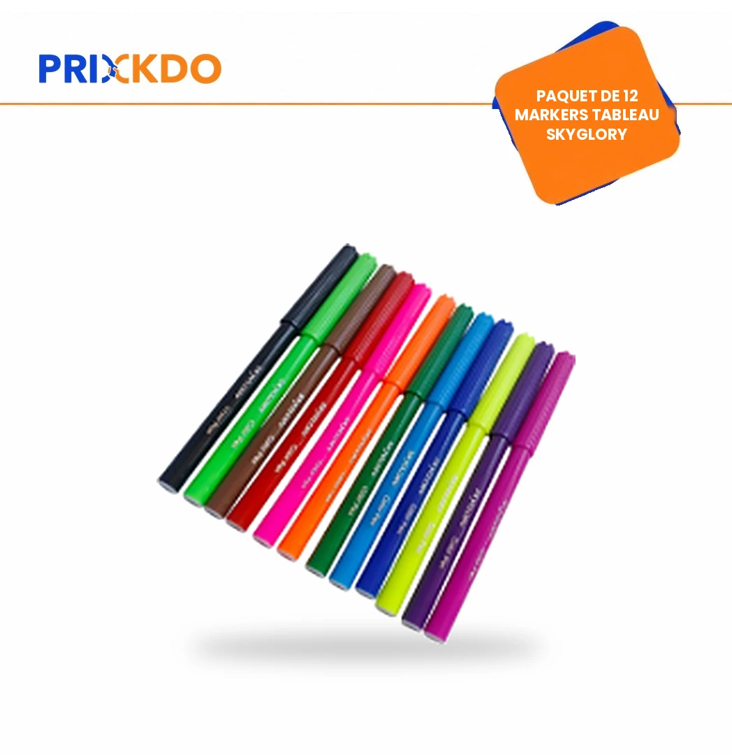 PAQUET DE 12 MARKERS TABLEAU SKYGLORY