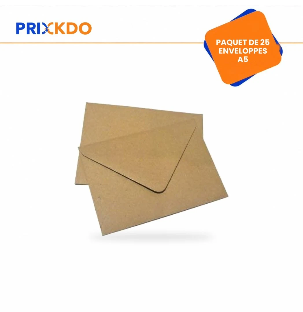 PAQUET DE 25 ENVELOPPES A5